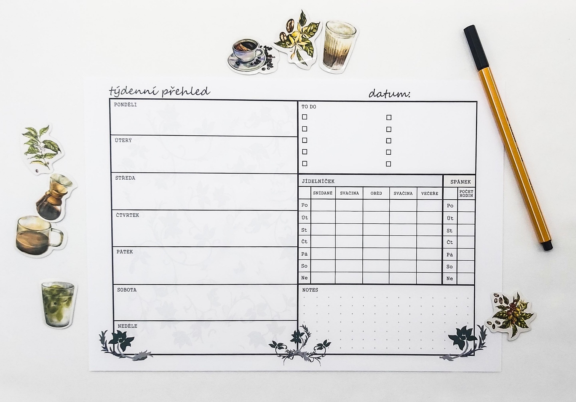 Osobní plánovač - Týdenní, lifestyle